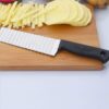 Stainless Steel Potato Cutter, Crinkle Choppers French Fries Chips Chopping Knives with Nylon Handle Chopping Knife Carrot Vegetable Salad Waves Cutting (1pcs-Knife Crinkle Cutter)