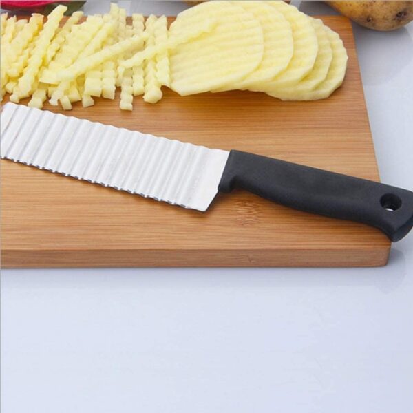 Stainless Steel Potato Cutter, Crinkle Choppers French Fries Chips Chopping Knives with Nylon Handle Chopping Knife Carrot Vegetable Salad Waves Cutting (1pcs-Knife Crinkle Cutter)