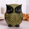 Xtore® Modern Classy Lucky Owl Resin Art Figure Showpiece (Pack of 1, Black and Golden)