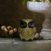 Xtore® Modern Classy Lucky Owl Resin Art Figure Showpiece (Pack of 1, Black and Golden)
