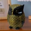 Xtore® Modern Classy Lucky Owl Resin Art Figure Showpiece (Pack of 1, Black and Golden)