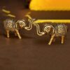 Ekhasa 100% Pure Brass Elephant Idol Showpiece Figurine Feng Shui (Small Size) | Vastu Items for Home décor for Good Luck | Elephant Decorative Items Show Pieces for Living Room (Set of 2)