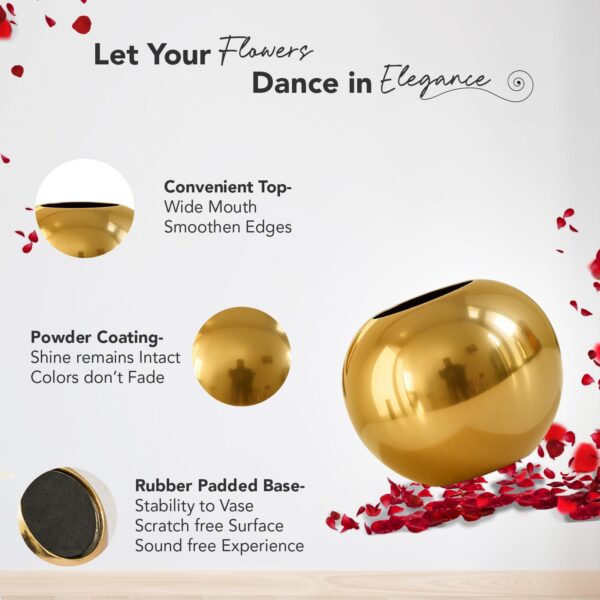 1774753072_Nostrae-by-Ekhasa-Unbreakable-Metallic-Ball-Flower-Vase-for-Home-Decor-Aesthetic-Flower-Vase-Gift-for-Living-Room-Decorative-Metal-Vase-Gift-for-Wedding-Housewarming.jpg Nostrae by Ekhasa Unbreakable Metallic Ball Flower Vase for Home Decor | Aesthetic Flower Vase Gift for Living Room | Decorative Metal Vase Gift for Wedding, Housewarming
