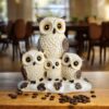 4 Owl Family Idol for Home Decor | Father Mother & Two Baby Owls Decorative Fiber Resin Showpiece Figurine for Living Room Shelf Office | Feng Shui Wisdom Good Luck Statue (Export Quality)