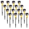 XSOURCE Solar Outdoor Lights, Solar Lights Outdoor Waterproof, Stainless Steel LED Pathway Lights Outdoor Solar Lights Solar Garden Lights for Patio, Lawn, Yard and Landscape (Warm White, Pack of 10)