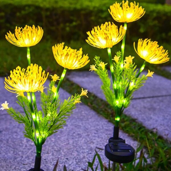 Homehop Solar Garden Light Outdoor Waterproof 20 LED Decorative Flower Lamp for Pathway, Balcony, Two Light Modes(Warm Light Pack of 2)