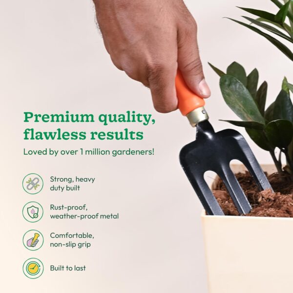 Ugaoo Weeding Fork Gardening Tool, Heavy Duty Durable Garden Fork & Weeding Tool, Weed Removal Tool for Agriculture, Gardening Tools for Soil Digging & Planting, Gardening Accessories (1 Pc)