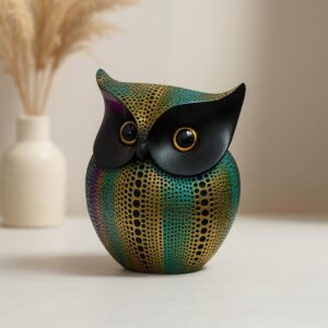 Xtore® Modern Classy Lucky Owl Resin Art Figure Showpiece -(Pack of 1,Multicolor)