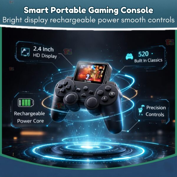 1774781769_TOYTONIC-Handheld-Gaming-Console-for-Kids-Adults-520-Classic-Built-in-Games-Retro-Video-Game-Player-Portable-Rechargeable-TV-Output-Toy-Gift-for-Boys-Girls-Ages-6-14-Mini-Game-Box.jpg TOYTONIC Handheld Gaming Console for Kids & Adults | 520 Classic Built-in Games | Retro Video Game Player | Portable, Rechargeable, TV Output | Toy & Gift for Boys Girls Ages 6-14 | Mini Game Box