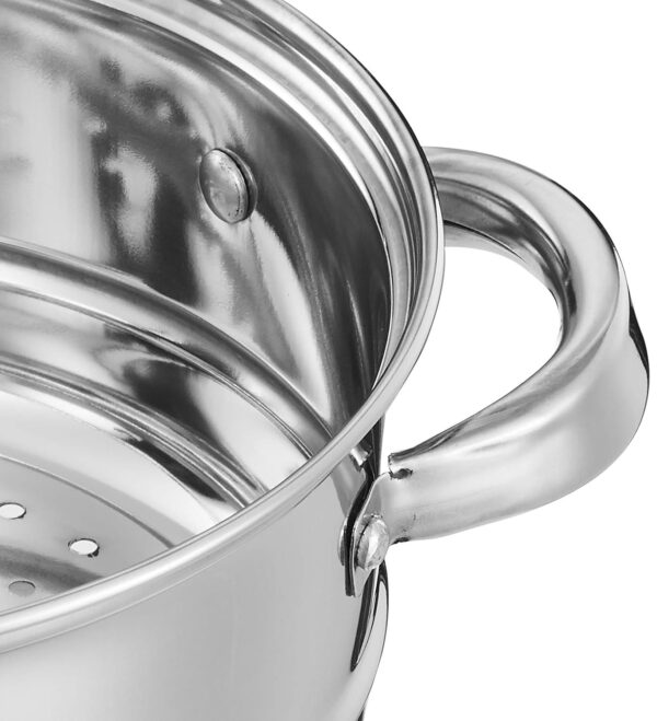 1774791057_Amazon-Brand-Solimo-Stainless-Steel-Steamer-with-Glass-Lid-Induction-Base-Modak-Momo-Maker-17-x-22-x-22.4-Cm-2L-Silver.jpg Amazon Brand - Solimo Stainless Steel Steamer with Glass Lid | Induction Base | Modak, Momo Maker | 17 x 22 x 22.4 Cm | 2L | Silver