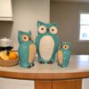 Home and More Jagat Singh and Sons Decorative Ceramic Family Figurine, Set of 3 Home Decor (Green owl Family)