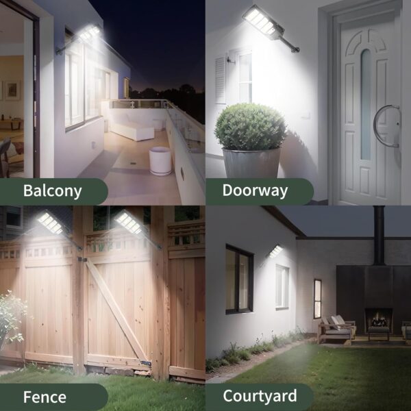 Lendro Plastic Solar Lights Outdoor Waterproof: 2 Pack LED Solar Dusk to Dawn Flood Light Outside 20000 Lumen Solar Powered Security Exterior Wall Mount Lamp Motion Sensor Remote Control
