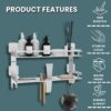 GLOXY Premium Multipurpose Adhesive Stickers Stainless Steel Bathroom Shelf with Soap Dish and Toothbrush Holder - 4 in 1 Bathroom Accessories Set - 15 x 5 Inches
