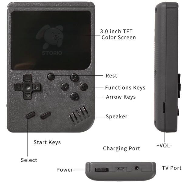 1774797226_Storio-Rechargeable-Pocket-Video-Game-for-Kids-400-in-1-Retro-Game-Box-Console-Handheld-Game-Box-with-TV-Output-Multicolor.jpg Storio Rechargeable Pocket Video Game for Kids 400 in 1 Retro Game Box Console Handheld Game Box with TV Output - Multicolor