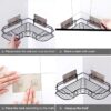 Metal Self-Adhesive Corner Shelf – Pack of 2 Bathroom & Kitchen Storage Organizer | Wall Mounted Rack Shelf for Bathroom Accessories | No Drilling Adhesive Installation