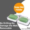 JIALTO Plastic Wall Mounted Double Layers Soap Dish Saver with Drain Tray, Adhesive Sponge Holder No-Drilling Soap Holder for Shower Bathroom Kitchen - Multicolour