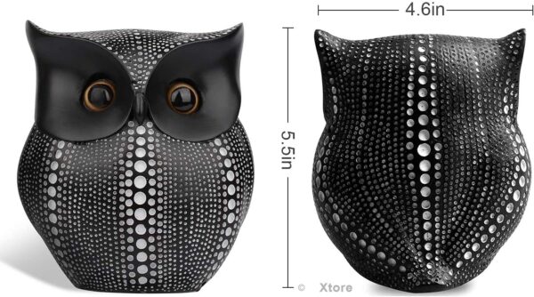 Xtore® Modern Classy Lucky Owl Resin Art Figure Showpiece -(Pack of 1, Black)
