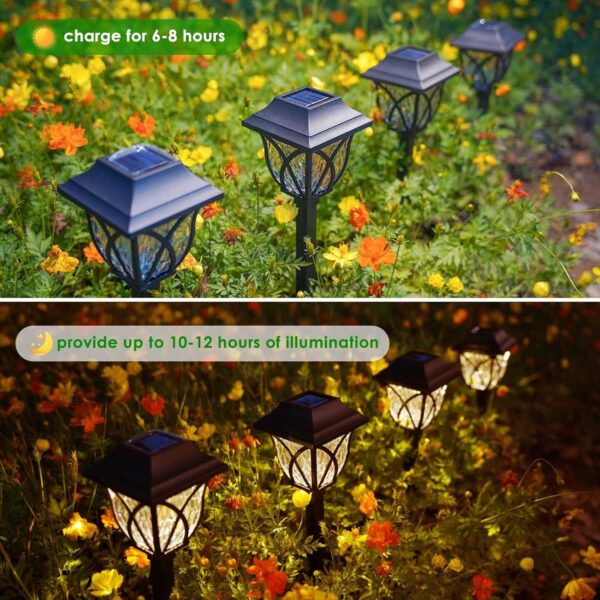 Solar Pathway Lights – Waterproof Outdoor Garden Lights for Yard, Lawn, Patio – Auto On/Off LED Landscape Lighting, Decorative Solar Walkway Lights (Pack of 2)