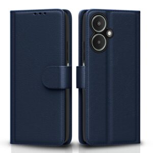 Pikkme Flip Cover Leather Finish | Inside TPU with Card Pikkme Flip Cover Leather Finish | Inside TPU with Card Pockets | Wallet Stand and Shock Proof | Complete Protection Flip Case for Redmi 13C 5G(Blue)