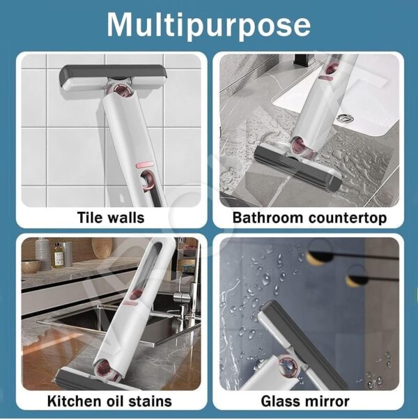 Mini Mop for Kitchen, Floor, Glass, Car & More - 2 Sponges, Self Squeeze, Strong Absorbent, Wet & Dry Use, Multicolour, ABS & Sponge Material