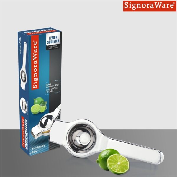 1774825669_Signoraware-Lemon-Squeezer-with-Bottle-Opener-Food-Grade-Stainless-Steel-Rust-Resistant-Easy-to-Use-Ideal-for-Kitchen-Bar-Use-Set-of-1-Silver-Compact-Design.jpg Signoraware Lemon Squeezer with Bottle Opener | Food Grade Stainless Steel | Rust Resistant & Easy to Use | Ideal for Kitchen & Bar Use | (Set of 1 | Silver | Compact Design)