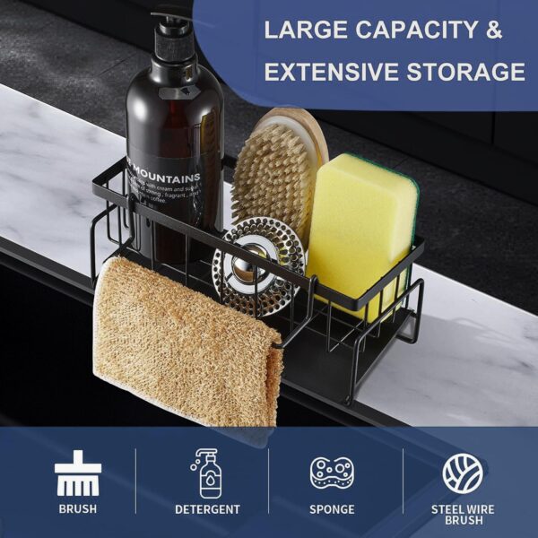 1774830103_INOVERA-LABEL-Sponge-Holder-for-Kitchen-Sink-Dish-Soap-Brush-Holding-Rack-Stand-Sinks-Organizer-Caddy-23L-x-9B-x-10H-cm-Black-metal.jpg INOVERA (LABEL) Sponge Holder for Kitchen Sink - Dish Soap Brush Holding Rack Stand - Sinks Organizer Caddy - 23L x 9B x 10H cm (Black, metal)