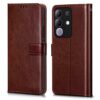 WOW IMAGINE Shock Proof Flip Cover Back Case Cover for WOW IMAGINE Shock Proof Flip Cover Back Case Cover for Vivo T4x 5G | iQoo Z10x 5G | Vivo Y31 Pro 5G (Flexible | Leather Finish | Card Pockets Wallet & Stand | Chestnut Brown)
