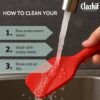Clazkit Large Spatula & Large Spoon, Non-Stick Silicone Spatula Set for Cooking & Baking, Seamless Design Food-Grade & BPA-Free, Dishwasher Safe (RED) Set of 2