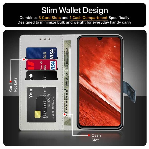 1774856357_FLIPPED-Vegan-Leather-Flip-Case-Back-Cover-for-Samsung-Galaxy-M36-5G-Samsung-Galaxy-F36-5G-Flexible-Shock-Proof-Hand-Stitched-Leather-Finish-Card-Pockets-Wallet-Stand-Blue-with-Aquamarine.jpg FLIPPED Vegan Leather Flip Case Back Cover for Samsung Galaxy M36 5G | Samsung Galaxy F36 5G (Flexible, Shock Proof | Hand Stitched Leather Finish | Card Pockets Wallet & Stand | Blue with Aquamarine)