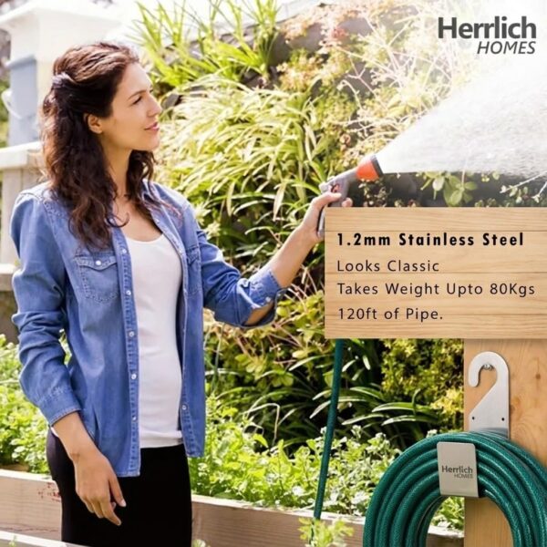 1774857398_Herrlich-Homes-Durable-Heavy-Duty-304-Stainless-Steel-Garden-Pipe-Stand-Wall-Mounted-Watering-Hose-Holder-Portable-Irrigation-Hose-Hanger-Garden-Pipe-Holder-Hook-Pack-of-1-Steel.jpg Herrlich Homes Durable Heavy Duty 304 Stainless Steel Garden Pipe Stand | Wall Mounted Watering Hose Holder | Portable Irrigation Hose Hanger | Garden Pipe Holder Hook | Pack of 1 | Steel