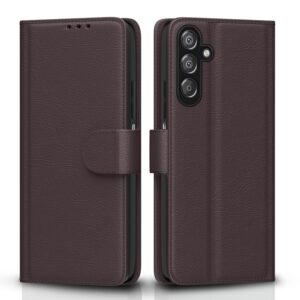 Pikkme Flip Cover Leather Finish | Inside TPU with Card Pikkme Flip Cover Leather Finish | Inside TPU with Card Pockets | Wallet Stand and Shock Proof | Complete Protection Flip Case for Samsung Galaxy M35 5G (Coffee)