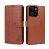 AIBEX ® Compatible for Vivo T5X 5G / Vivo Y51 Pro 5G / iQOO Z11X 5G Flip Cover Leather Finish | Inside TPU with Card Pockets | Wallet Stand | Complete Protection Flip Case Brown