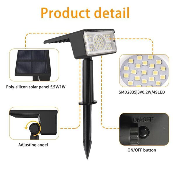 1774872343_GIGALUMI-GL-701-Solar-Landscape-Spotlight-49-LED-1500mAh-Li-ion-Battery-Outdoor-Light-160lm-Ground-Spot-Lamp-with-1W-Polysilicon-Panel-for-Yard-Garden-Driveway-Porch-Patio-Pack-of-1.jpg GIGALUMI GL-701 Solar Landscape Spotlight 49 LED 1500mAh Li-ion Battery Outdoor Light 160lm Ground Spot Lamp with 1W Polysilicon Panel for Yard Garden Driveway Porch Patio (Pack of 1)