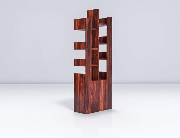 Sheesham Wood Free Standing Book Shelf | Multipurpose Bookshelf Storage Display Rack with 8 Shelf & 2 Drawer with Lock for Ofice | Decorative Corner Shelf Bookcase for Home Decor | Honey