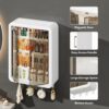 YouCopia Wall Mounted Self Adhesive Bathroom Shelf Storage Cabinet for Kitchen Multipurpose Organizer with Doors and Shelves (Material- Plastic, White, Pack of 1) (White)