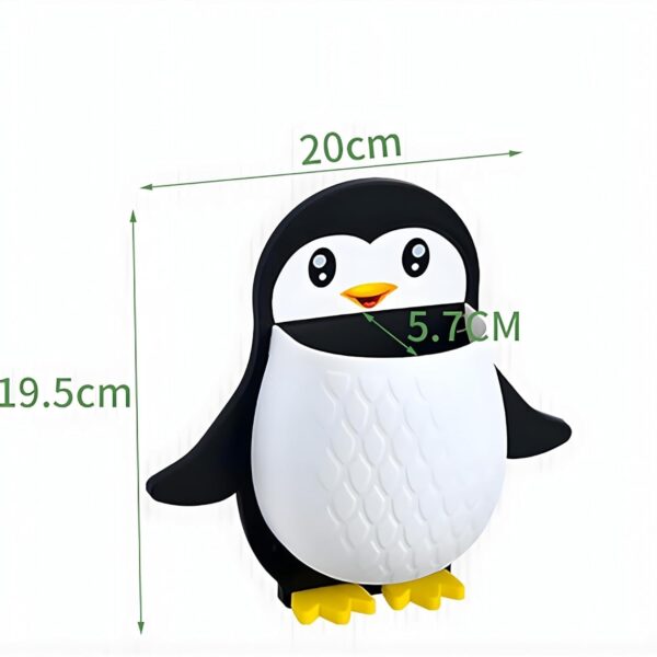 Penguin Shaped Wall Mounted Holder, Self Adhesive Storage Organizer for Bathroom, Toothbrush and Brush Stand,Multipurpose Plastic Bathroom Accessory (White -Pink) (Pack of 1)