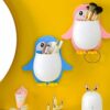 Penguin Shaped Wall Mounted Holder, Self Adhesive Storage Organizer for Bathroom, Toothbrush and Brush Stand,Multipurpose Plastic Bathroom Accessory (White -Pink) (Pack of 1)