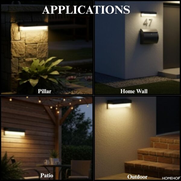 1774892040_Homehop-Solar-Light-Outdoor-Garden-Waterproof-Decorative-LED-Wall-Lamp-for-Home-Balcony-Patio-Scone-and-Courtyard-Automatic-with-3-Color-Modes-ABS.jpg Homehop Solar Light Outdoor Garden Waterproof Decorative LED Wall Lamp for Home, Balcony, Patio, Scone and Courtyard Automatic with 3 Color Modes (ABS)