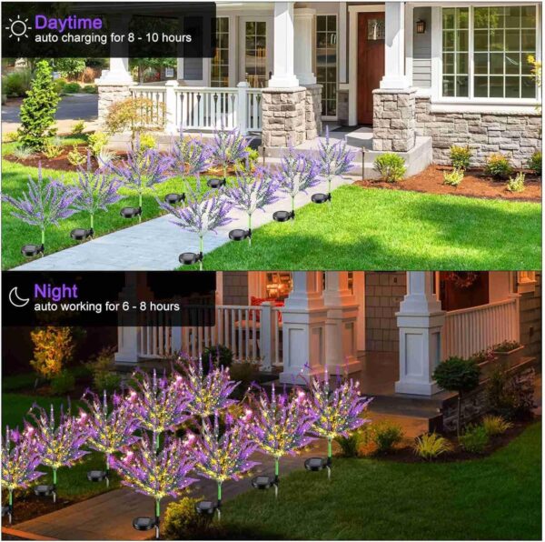 GASTLY Solar Floor Lights Christmas Tree Pine and Oypress Trees Outdoor Decoration Oourtyard Simulated Garden Lawn Lights Artificial Lavender Flower Solar Stake Lights