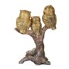 Owl Family Sitting on Tree Decorative Bird Showpieces Statue for Home Decor Living Room Bedroom Wall Shelf Table Top Decorative Item (Multicolour)
