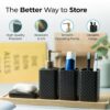 The Better Home 4pcs Ceramic Bathroom Set | Soap Dispenser for Bathroom(350ML), Toothbrush Holders & Soap Holder for Bathroom | Bathroom Accessories | Handwash Dispenser | Soap Case | Black