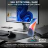 Amkette Ergo 360° Alloy Mobile Stand for Desk, Foldable Design with Stable Rotational Metallic Round Base, Multiple Height & Angle adjustments for Smartphones, Tablets & iPad (Black)