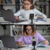 Amkette Ergo 360° Alloy Mobile Stand for Desk, Foldable Design with Stable Rotational Metallic Round Base, Multiple Height & Angle adjustments for Smartphones, Tablets & iPad (Black)
