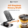 STRIFF mobSpin 360° Rotating Metal Phone Stand, Foldable Mobile Holder with Adjustable Height & Angle, Stable Round Base, Thick Case Friendly, for Smartphones, Tablets, Kindles & iPads – Black