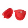 HAZEL Silicone Pinch Grip Mitts Microwave Oven Heat Resistant Gripper Kitchen Pot Holder, Red