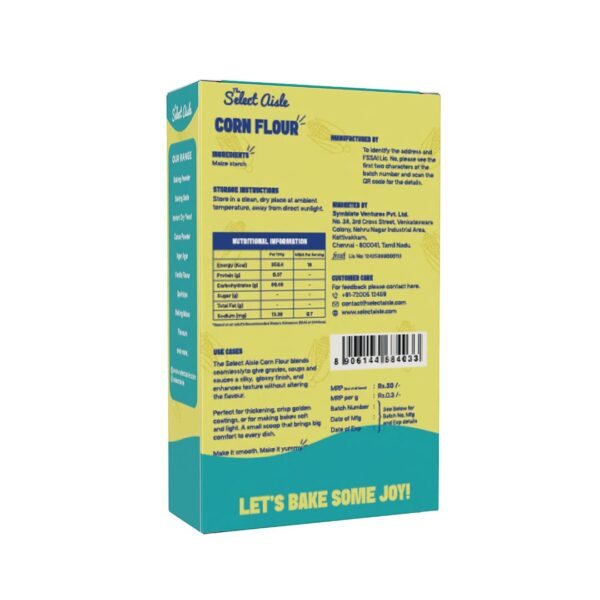 The Select Aisle Corn Starch -100g - Ideal thickening agent | Lump-free texture | Perfect for soups, sauces & gravies | Enhances crispiness in frying | Versatile kitchen essential