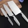 Simois Professional Kitchen Stainless Steel Paring, Chef's and Cleaver Knife Set with Ergonomic Non-Slip Handle, Ultra Sharp Knife Set for Home, Kitchen & Restaurant (Pack of 3)