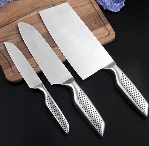 Simois Professional Kitchen Stainless Steel Paring, Chef's and Cleaver Knife Set with Ergonomic Non-Slip Handle, Ultra Sharp Knife Set for Home, Kitchen & Restaurant (Pack of 3)