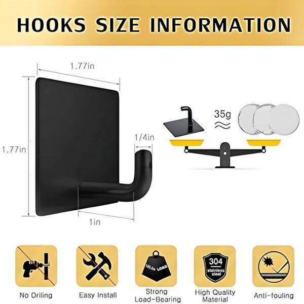 1774935053_JIALTO-4-PCS-Self-Adhesive-Stainless-Steel-Wall-Hooks-–-Heavy-Duty-Waterproof-No-Drill-Wall-Hanger-for-Bathroom-Kitchen-Towel-–-Strong-Coat-Hook-J-Hook-Black-Holds-Up-to-5-KG.jpg JIALTO 4 PCS Self Adhesive Stainless Steel Wall Hooks – Heavy Duty Waterproof No Drill Wall Hanger for Bathroom, Kitchen & Towel – Strong Coat Hook, J Hook Black (Holds Up to 5 KG)