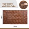 1774941445_Kuber-Industries-Fridge-Top-Cover-Fridge-Top-Cover-with-Pockets-Refrigerator-Top-Cover-for-Kitchen-Fridge-Top-Cover-with-6-Utility-Pockets-New-Check-Fridge-Cover-Brown.jpg Kuber Industries Fridge Top Cover | Fridge Top Cover with Pockets | Refrigerator Top Cover for Kitchen | Fridge Top Cover with 6 Utility Pockets | New Check Fridge Cover | Brown
